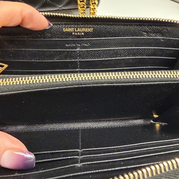 Yves Saint Laurent Bag And Wallet Bundle Black and Gold Quilted Bag And Wallet🌸 - Picture 15 of 16